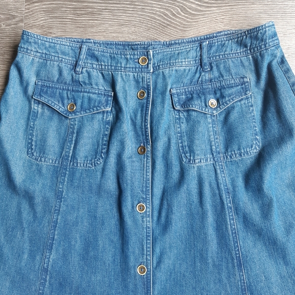 COPY - Vintage North Reflections jean maxi midi flared skirt. No label. Size La… - Picture 3 of 5